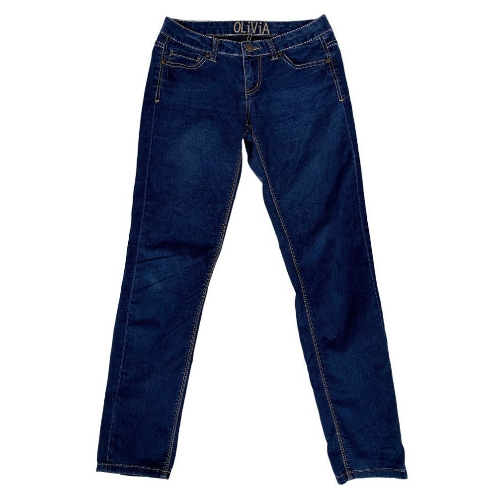 Delias Jeans Juniors 7 Skinny Blue Olivia Dark Wash Low Rise